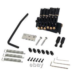 1 Set 6 Strings Headless Guitar Fanned Fret Tailpiece Tremolo Bridge Black