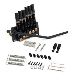 1 Set 6 Strings Headless Guitar Fanned Fret Tailpiece Tremolo Bridge Black