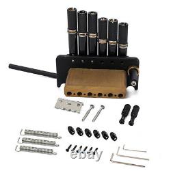 1 Set 6 Strings Headless Guitar Fanned Fret Tailpiece Tremolo Bridge Black