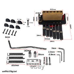 1 Set 6 Strings Headless Guitar Fanned Fret Tailpiece Tremolo Bridge Black