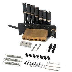 1 Set 7 Strings Headless Guitar Fanned Fret Tailpiece Tremolo Bridge Black