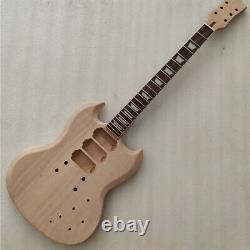 1 Set Unfinished SG Style DIY Electric Guitar Kit Mahogany Neck And Body 22 Fret