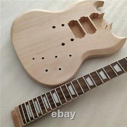 1 Set Unfinished SG Style DIY Electric Guitar Kit Mahogany Neck And Body 22 Fret