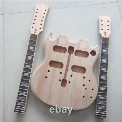 1 set DIY unfinished Double Guitar Neck and body