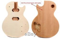 1 set electric guitar Kit Guitar Body neck One piece wood Top Grade Unfinished