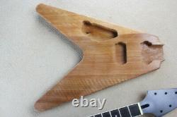 1 set unfinished Guitar Neck and body for Flying V style guitar kit