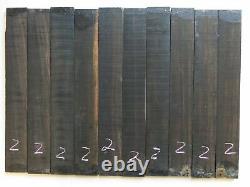 10 Pack Set, Ebony Guitar/luthier/banjo Fingerboard Blank 16 X 2-1/2 X 3/8