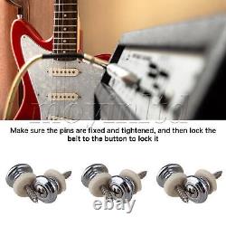 10 Set Guitar Strap Buttons Lock Pins for Acoustic Classical Electric