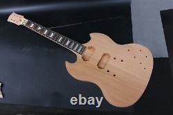 1SET Guitar Kit Electric Guitar Neck Body Mahogany Set in Heel Unfinished