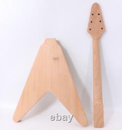 1Set Electric guitar Kit 22 Guitar neck Guitar Body Mahogany Rosewood Flying V