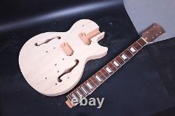 1Set Guitar Kit Guitar Neck 22fret 24.75inch Semi hollow guitar Body HH Pickup