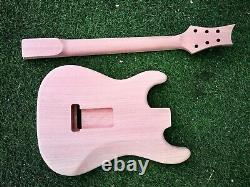 1set Diy Mahogany Guitar Kit Guitar Body Neck 22 Fret Rosewood Fretboard