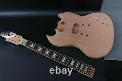 1set Electric Guitar Kit Guitar Neck Body 22Fret 24.75inch SG Style Rosewood