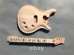 1set Electric Guitar Kit Mahogany Guitar Neck 22 fret Maple Wood Cap Guitar Body