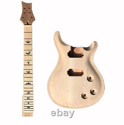 1set Electric Guitar Kit Mahogany Guitar Neck 22 fret Maple Wood Cap Guitar Body