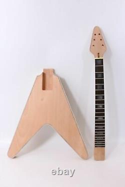 1set Electric Guitar Kit Mahogany Guitar Neck Body Binding Rosewood Fretboard