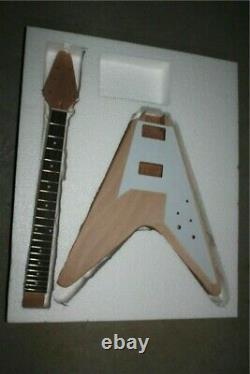 1set Electric guitar Kit 22 Guitar neck Guitar Body Mahogany Rosewood V shape