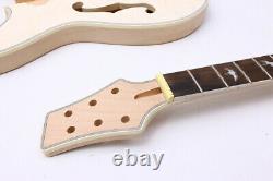 1set Guitar Kit 22fret Guitar Neck 24.75inch Guitar body Binding Semi hollow