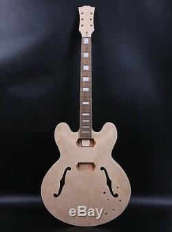 1set Guitar Kit ES335 Guitar neck Guitar Body Unfinished Hollow Electric guitar