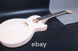 1set Guitar Kit Guitar neck 22fret Mahogany Maple Cap Set In Flying V Dot Inlay