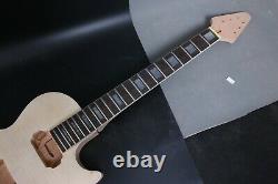 1set Guitar Kit Guitar neck 22fret Mahogany Maple Cap Set In Flying V Dot Inlay