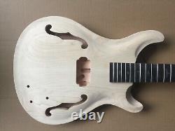 1set Guitar Kit Mahogany Maple Cap Semi Hollow Guitar Body Guitar neck 22fret