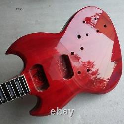 1set finished electric guitar body with neck SG style Electric guitar