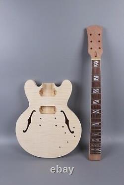 1set guitar Kit Guitar Body Guitar Neck 22fret 24.75inch Semi Hollow Body 335