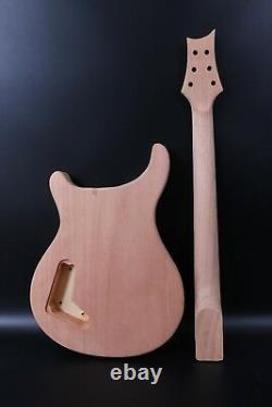 1set guitar Kit Guitar Neck 22Fret Guitar Body Flame Maple Mahogany Set In Heel