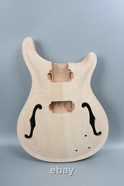 1set guitar Kit Guitar Neck 22fret Semi-hollow Guitar Body Unfinished Bird Inlay
