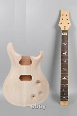 1set guitar Kit Guitar neck 22fret 24.75inch Guitar Body Solid wood Maple Cap