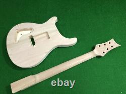 1set guitar kit 24Fret Mahogany Guitar Neck Guitar Body Quilted Maple Veneer