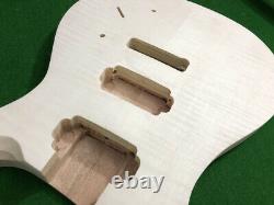 1set guitar kit 24Fret Mahogany Guitar Neck Guitar Body Quilted Maple Veneer