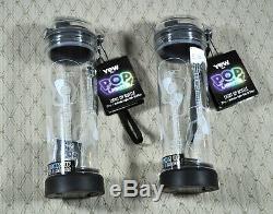 2 New POP LIGHTS Multi-Color 3D Light Up Water BOTTLE Set 22 oz Acoustic GUITARS