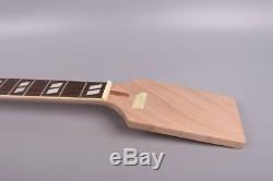 22 Fret Guitar Neck 24.75 inch Replacement Set In Style Paddle Mahogany Rosewood