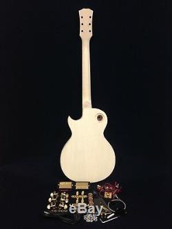 239-A LP Electric Guitar DIY, No-Solder, Set Neck, Semi-Hollow Body, Golden Hardware