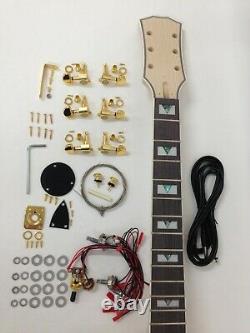 239DIYSG Electric Guitar DIY, No-Solder, Set Neck, Semi-Hollow Body, Golden Hardware