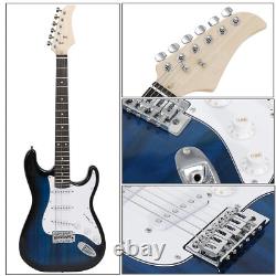 39 Full Size Electric Guitar with Amp Case Accessories Pack for Beginner Blue