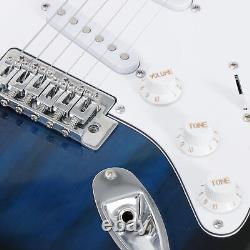39 Full Size Electric Guitar with Amp Case Accessories Pack for Beginner Blue