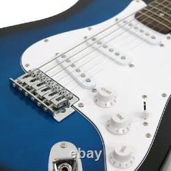 39 Full Size Electric Guitar with Amp Case Accessories Pack for Beginner Blue