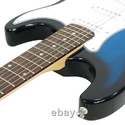 39 Full Size Electric Guitar with Amp Case Accessories Pack for Beginner Blue