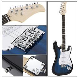 39 Full Size Electric Guitar with Amp Case Accessories Pack for Beginner Blue
