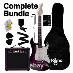 39 Inch Electric Guitar Amplifier Complete Kit Beginners Starter Set Purple