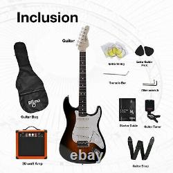 39 Inch Electric Guitar Amplifier Complete Kit Beginners Starter Set Sunburst