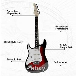 39 Inch Electric Guitar and Amplifier Complete Kit Left Handed Starter Set Red