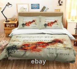 3D Red Guitar ZHUA1235 Bed Pillowcases Quilt Duvet Cover Set Queen King Zoe