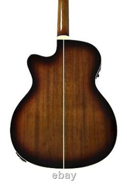 4/4 Haze OM Shape Electric-Acoustic Guitar, Cutaway, Tobacco Sunburst. F-561/TBCEQ