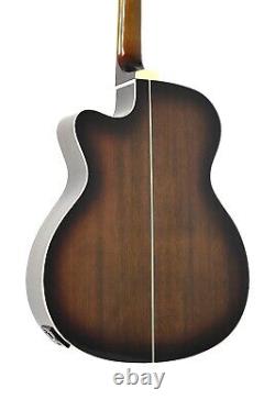 4/4 Haze OM Shape Electric-Acoustic Guitar, Cutaway, Tobacco Sunburst. F-561/TBCEQ