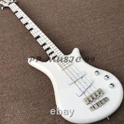 4 String Electric Bass Guitar White Gloss Finish Basswood Body With S-S Pickups