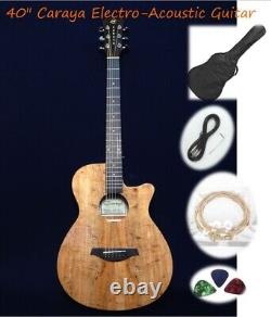 40 Caraya OM Cutaway Electric-Acoustic Guitar, Splated Maple +BagGYPSY-CEQ/GC